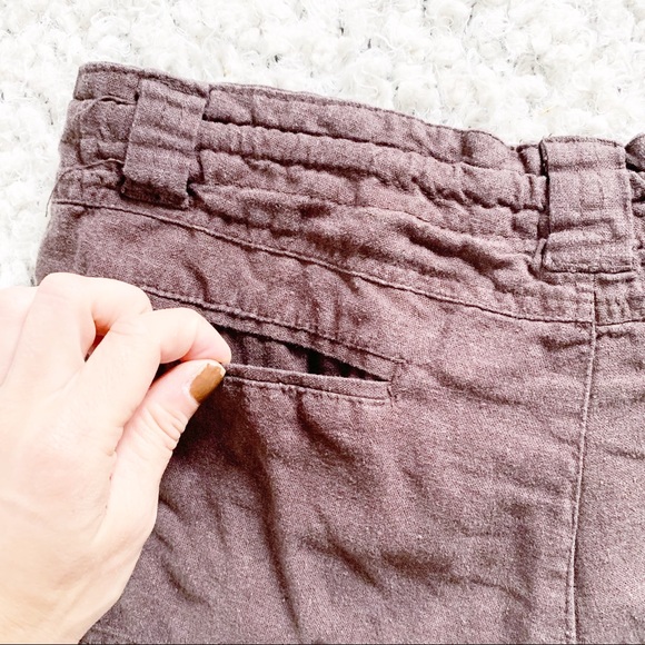 Zeanana Outfitters Brown Linen Drawstring Shorts - Picture 4 of 7